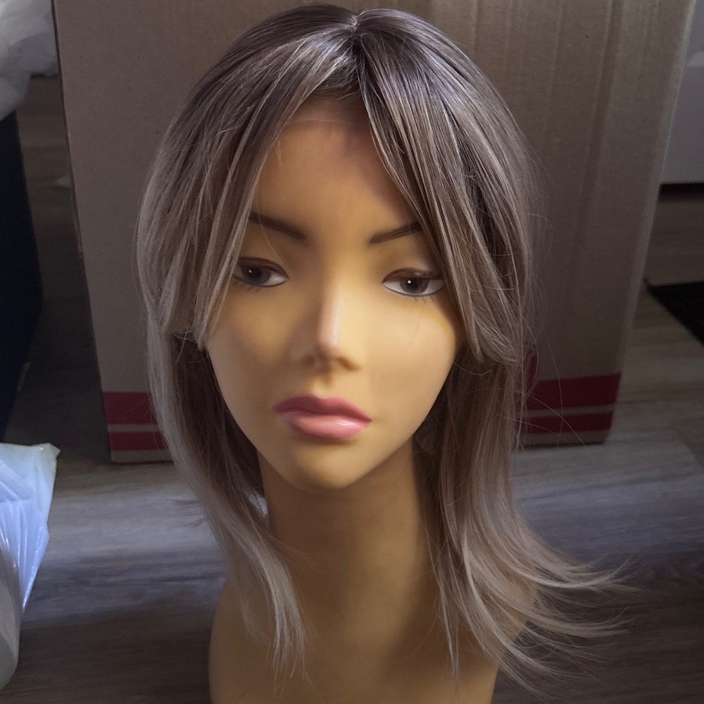 12” Brown Blonde Highlights Hair Topper